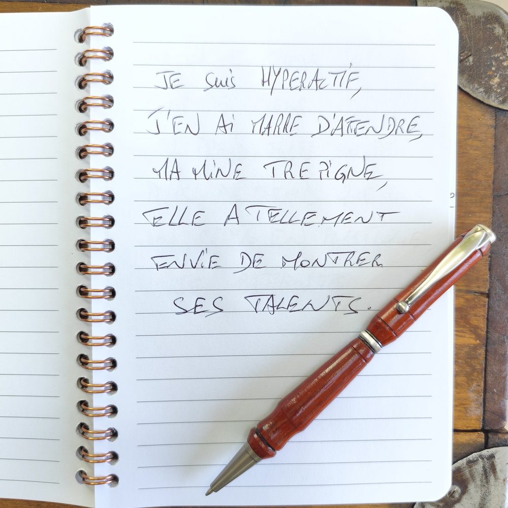 stylo unique en bois de padouk